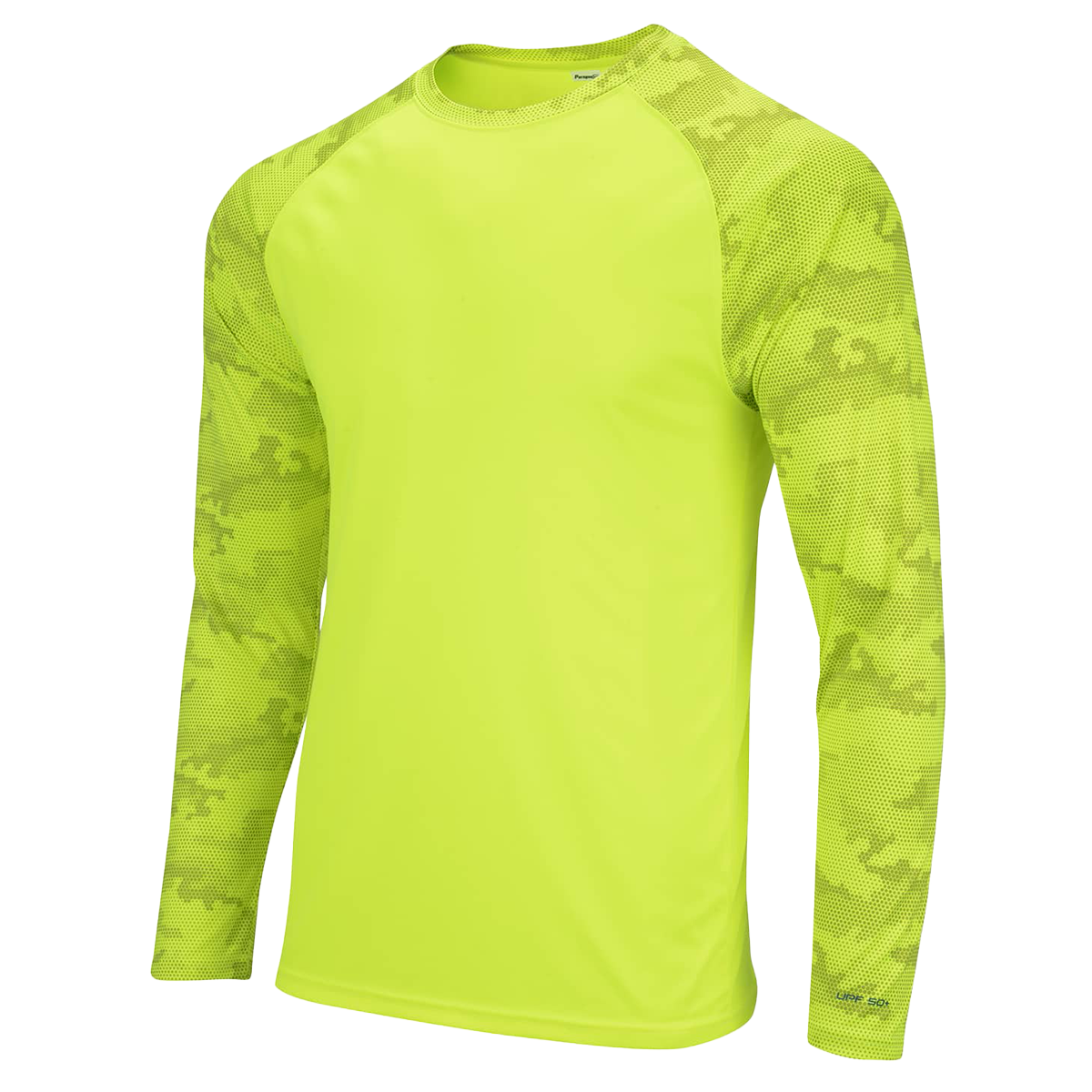 Paragon 216 Cayman Long Sleeve Sun Shirt Safety Green Front Angle