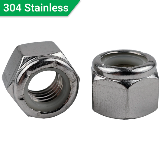 1/2"-13 Nylon Insert Locknuts 18-8 Stainless Steel