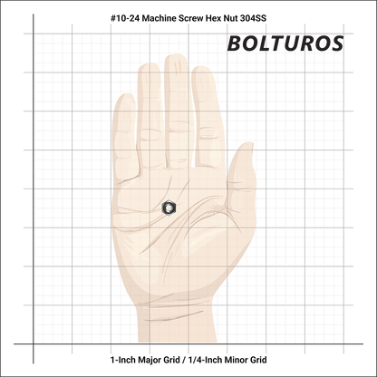#12-24 Machine Screw Hex Nuts 18-8 Stainless Steel
