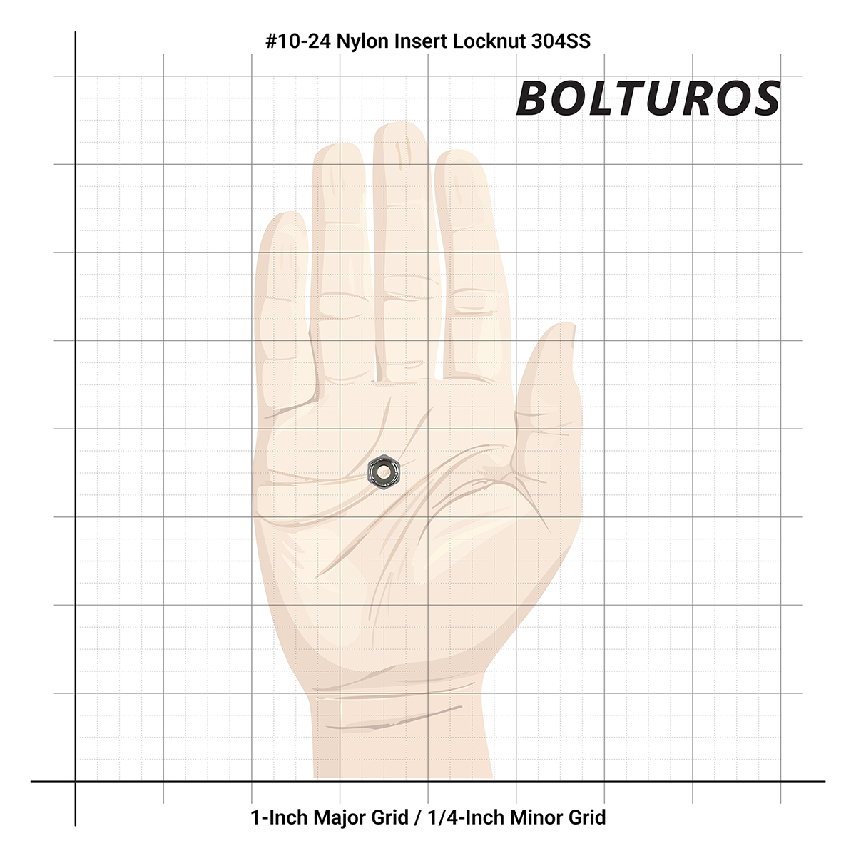 #10-24 Nylon Insert Locknuts 18-8 Stainless Steel