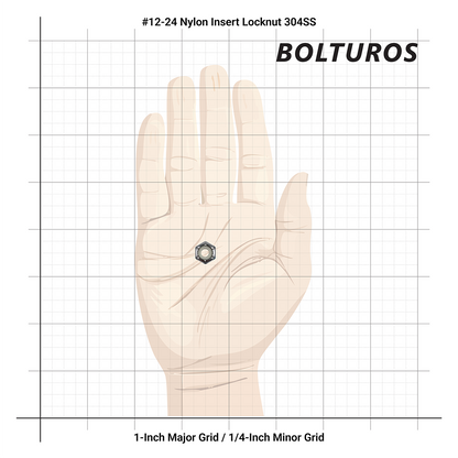 #12-24 Nylon Insert Locknuts 18-8 Stainless Steel