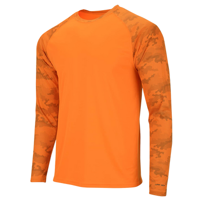 Paragon 216 Cayman Long Sleeve Sun Shirt Neon Orange Front Angle
