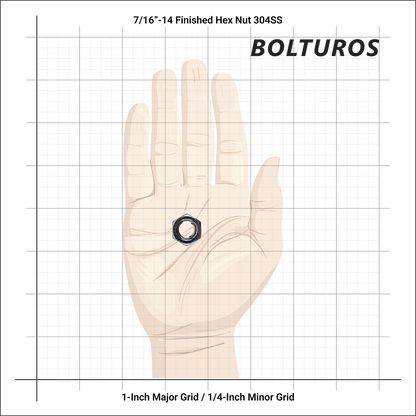 7/16"-14 Finish Hex Nuts 18-8 Stainless Steel