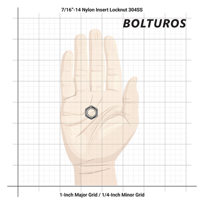 7/16"-14 Nylon Insert Locknuts 18-8 Stainless Steel