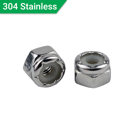 #8-32 Nylon Insert Locknuts 18-8 Stainless Steel